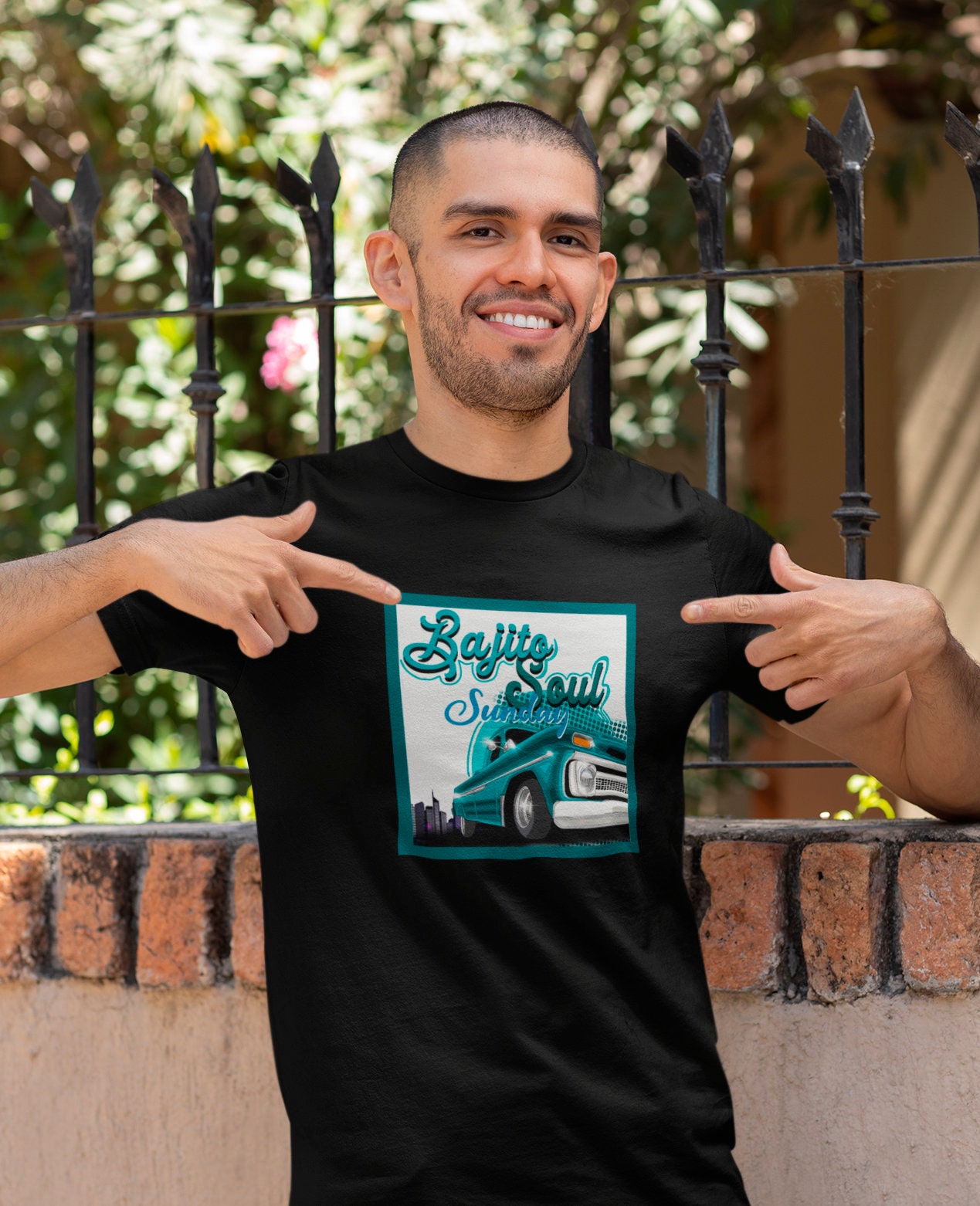 Smile Now Cry Later Chicano Art Mens T-Shirt Print On Shaka Wear  Heavyweight Tee