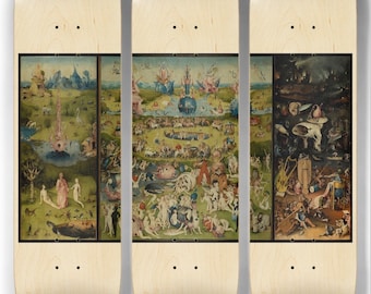 232 Skateboards Custom The Garden of Earthly Delights Triptych Three Skateboard Deck Set Art History Japanese Gift For Him Her Christmas