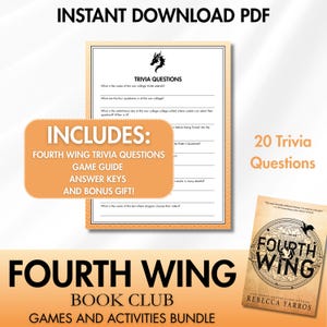 Fourth Wing Book Club Trivia Questions Game Booktok Bookstagram Romantasy Rebecca Yarros Empyrean Series Guide Book Club Activities