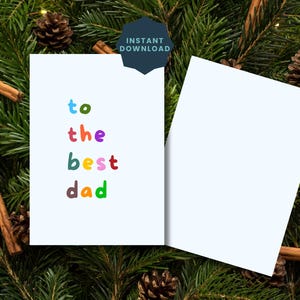 Carte de fête des pères imprimable Au meilleur papa Carte de voeux Carte de papa minimaliste simple en téléchargement numérique Cadeau de fête des pères imprimable pour lui