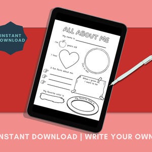 All About Me Coloring Page for Kids, Back to School Worksheet ...