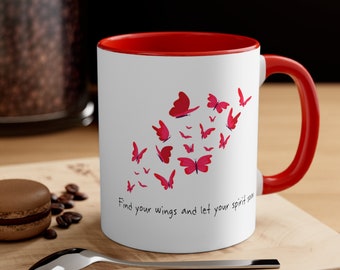 Inspiration mug, Butterfly inspiration mug, Butterflies mug, Inspiration Coffee Mug 11oz, Butterflies Accent Coffee Mug, 11oz