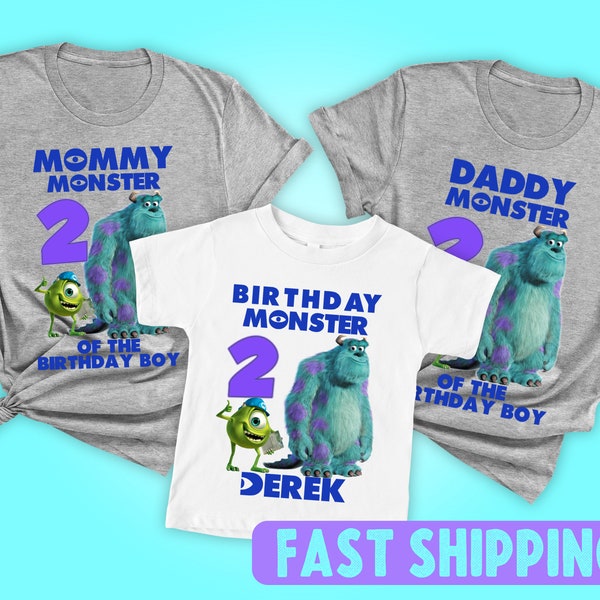 Monsters birthday shirt, Monster university birthday shirt, Mike and sully shirt, Matching Family Party Shirts, Baby Birthday Shirt,