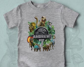 Chemise anniversaire dinosaure Trex pour enfant Chemise familiale personnalisée