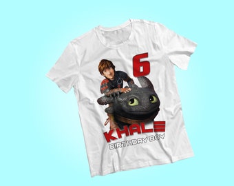 Dragon Birthday Boy Customized Kids Girls Tee Black
