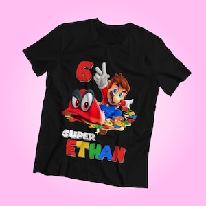 Personalized Mario Birthday Shirt: Gamer Party Outfit