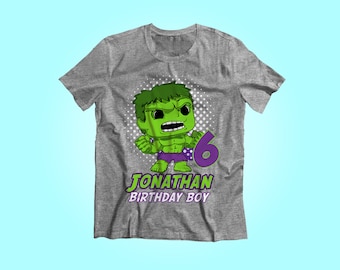 Incredible Hulk birthday shirt, Custom birthday shirt, birthday gift,  Superhero clothing, Personalized shirt, kids birthday, birthday outfit