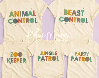 Funny Party Animal T-Shirts, Matching Family Safari Zoo Birthday Cotton Tees