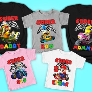 Personalized Mario Kart Birthday T-Shirt: Gaming Party Outfit