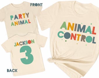 Party animal shirts, Safari Zoo Theme, Family Matching Tees Natural
