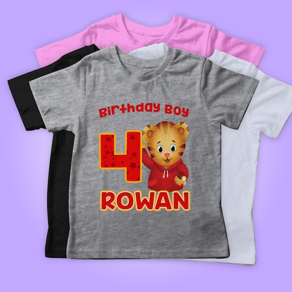 Boy Tiger's Birthday tee, Girl Daniel Birthday Shirt, Custom Matching Family Birthday Shirt, Personalized Gift Shirt , Tiger Birthday Party