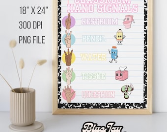 Classroom hand signal png, classroom expectations poster, classroom sign language png