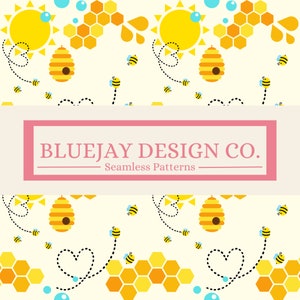 Honey Bee Seamless Pattern