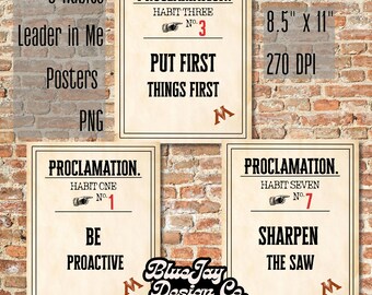 7 Habits posters png, 8 Habits posters Files, Leader in Me Poster, Dark Academia Classroom, Harry Potter Themed Leader in Me