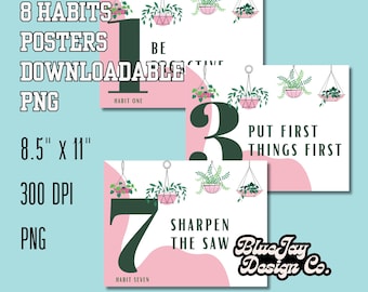 Leader in Me 8 Habits Posters, Kids 7 Habits Posters, Classroom LIM posters