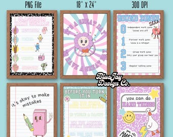 Groovy Classroom Print Pack, leader in me png, 7 habits of happy kids png, groovy classroom prints