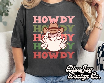 Western Santa png file, cowboy santa png, western christmas, howdy howdy howdy png, cowboy christmas file