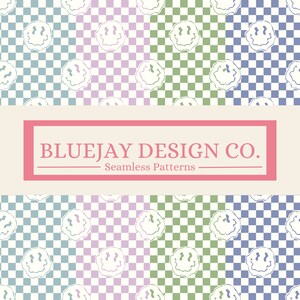 Smiley Checker Seamless Pattern Pack