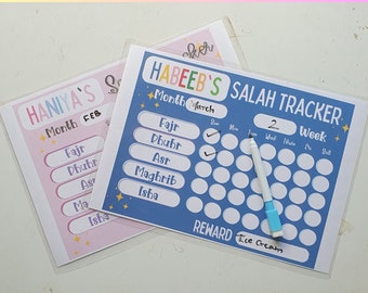 Personalized Kids' Salah Tracker – Muslim Prayer Chart (Digital Download)