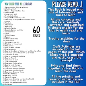 Islamic Learning Binder Bundle, Dua Book, Salah Tracker (Digital Download) image 7