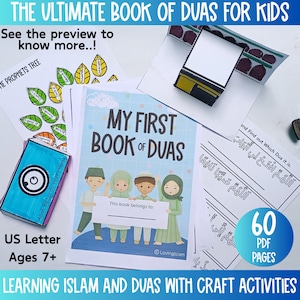 Livre Dua pour enfants, Duas du jour pour enfants, Travaux manuels islamiques pour enfants, Cartes Dua pour enfants, Impressions islamiques, École musulmane à la maison, Ressources pour enfants musulmans