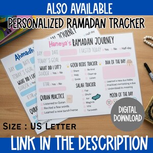 Islamic Learning Binder Bundle, Dua Book, Salah Tracker (Digital Download) image 11