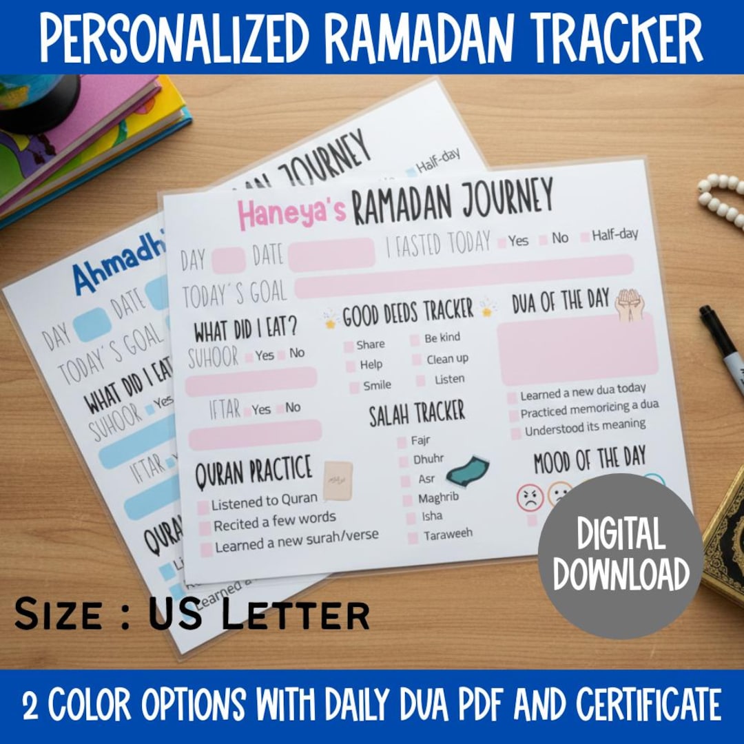 Buy Ramadan Tracker for Kids Journal Personalized Ramadan Gift, 30 ...