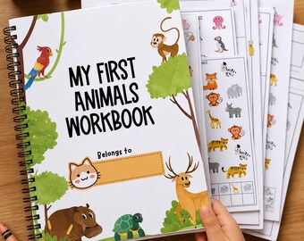 Fichas de aprendizaje preescolar sobre animales, hojas de actividades sobre animales y hábitats, currículo preescolar, fichas imprimibles para educación en el hogar.