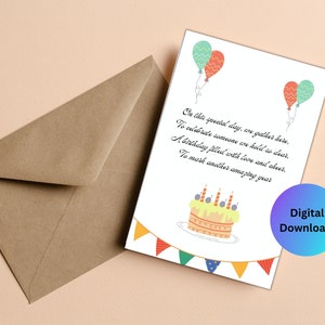誕生日おめでとうの詩のグリーティングカード