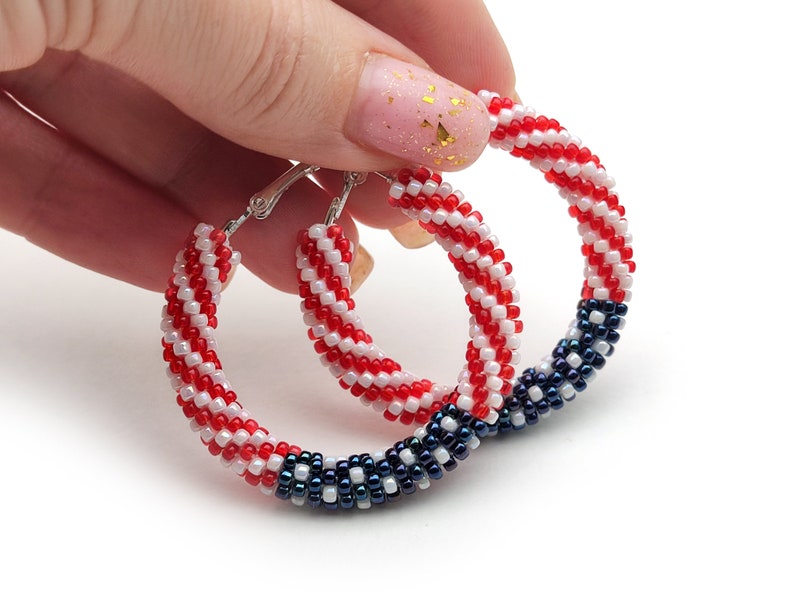 Vinzar Patriotic Earrings For Women – Red White Blue Dangle Earrings For 4th Of July & USA Independence Day