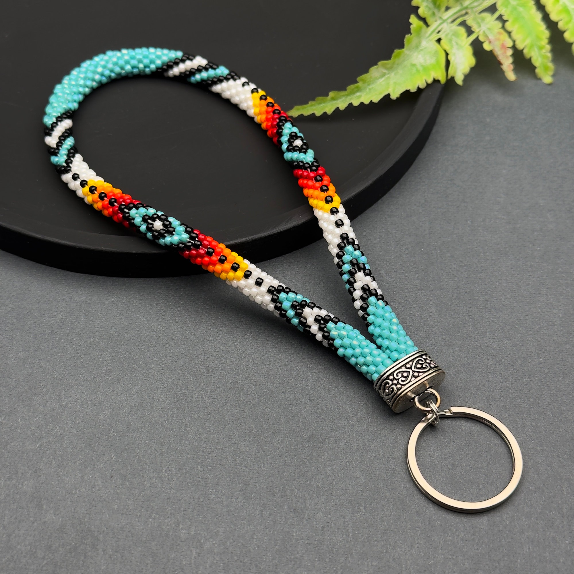 Tukellen Silicone Keychain Bracelet - Beaded Bangle Wristlet With Leather Tassel For Women - View #6