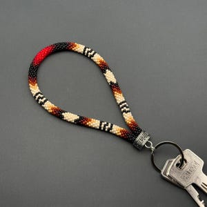 Handmade Beaded Wristlet Keychain: Native American Inspired Key Holder ...