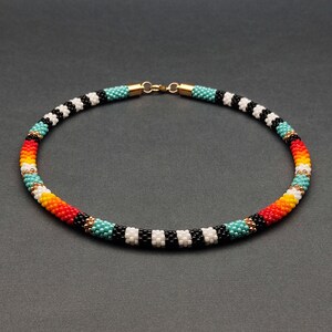 Ethnic Colorful Beaded Necklace – Handmade Boho Jewelry for Women, Unique Gift Idea