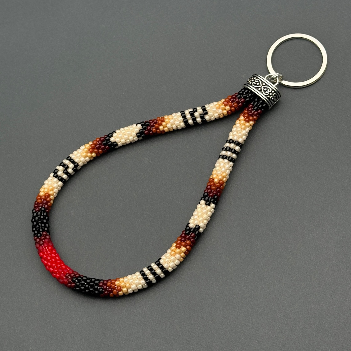 Native Key Chain Handmade Beaded Wristlet Keychain: Native American Inspired Key Holder ...