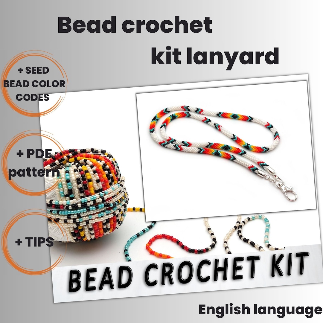DIY Teacher Beaded Lanyard Kit Beaded Crochet Rope Do It Etsy