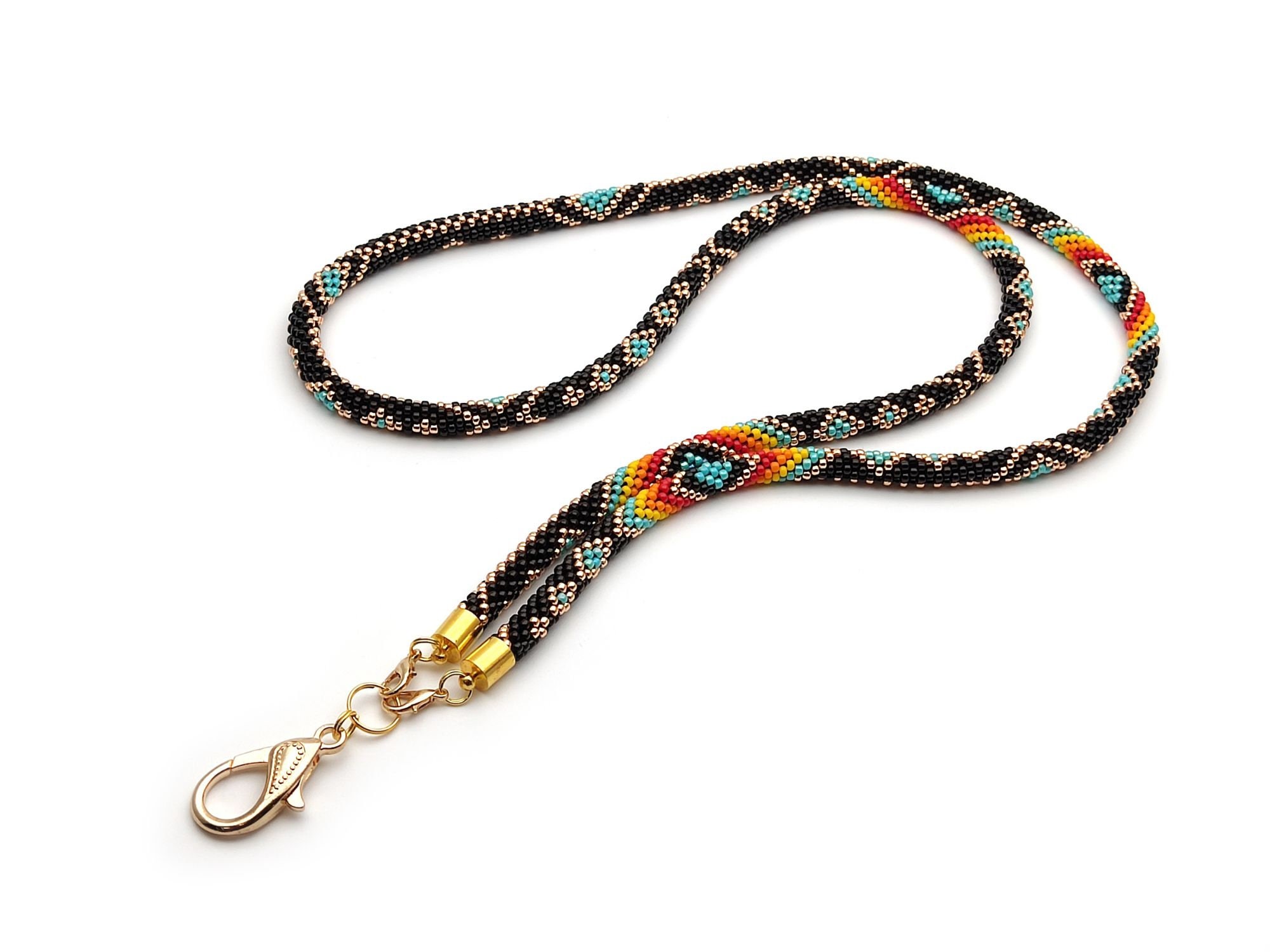 Women Beaded Lanyard Kit, DIY Kit Lanyard for Glasses, Bead Crochet