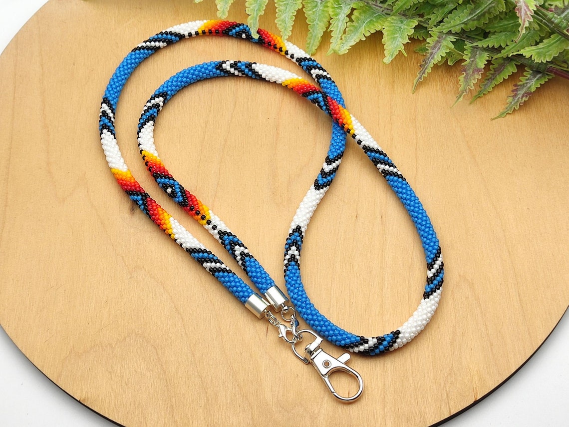 Beaded Lanyard Kit, Bead Crochet Lanyard DIY Kit, Jewelry Making Kit