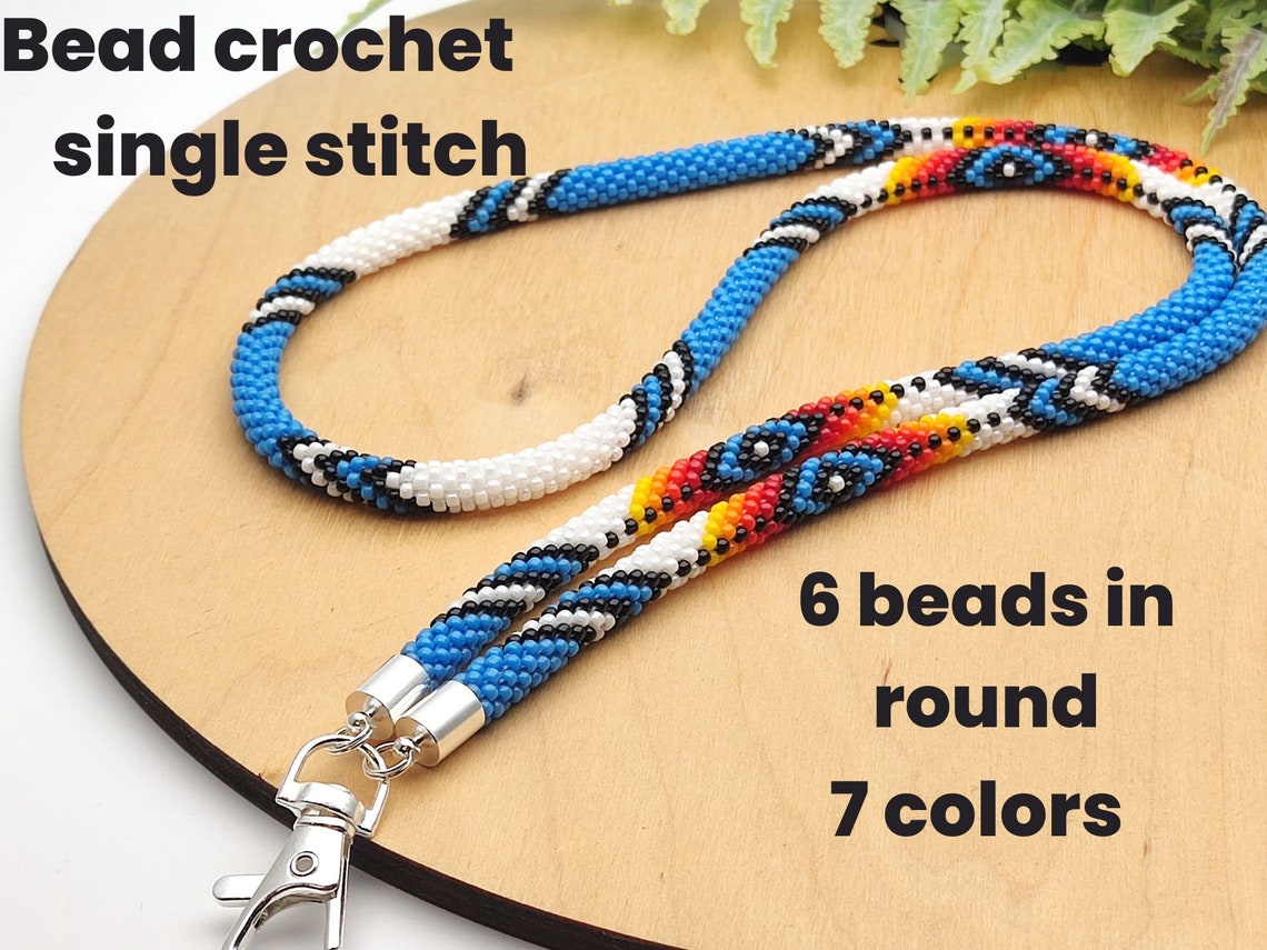Beaded Lanyard Kit Bead Crochet Lanyard DIY Kit Jewelry Etsy