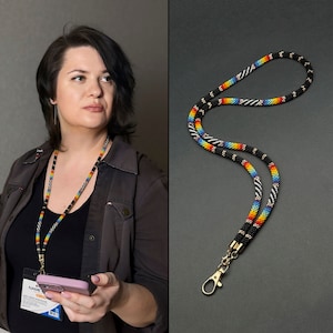 Dual Purpose Delight: Office Eyeglass Holder and Badge Lanyard - Elevate Your Native Style