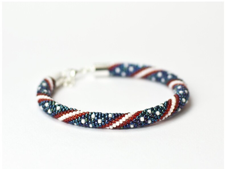 American Flag Bracelet Set - Stretch Bead Bracelet For Men & Women, Patriotic Gift - View #11