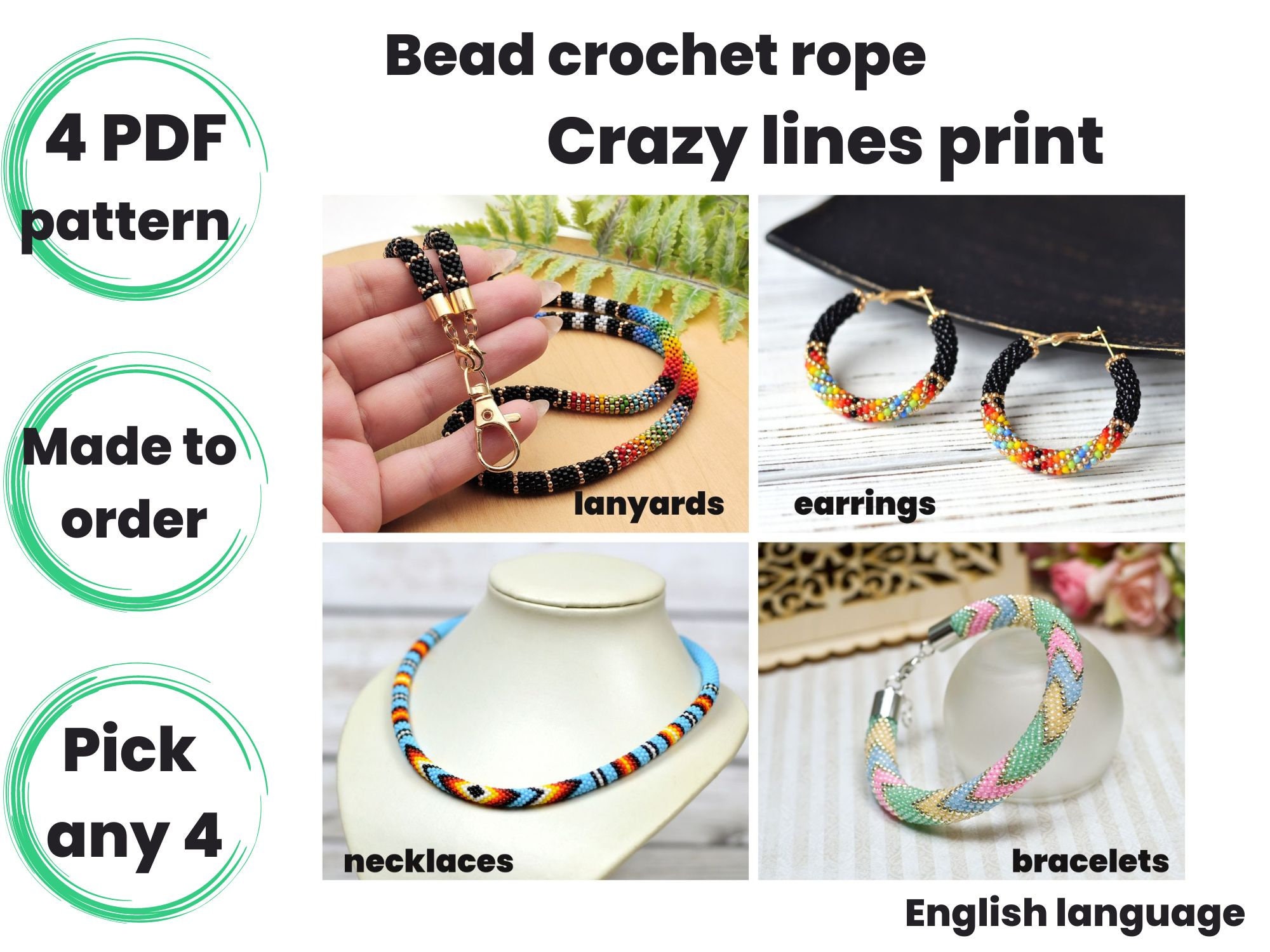 Bead crochet kit colorful bracelet, Diy bracelet kit, Craft