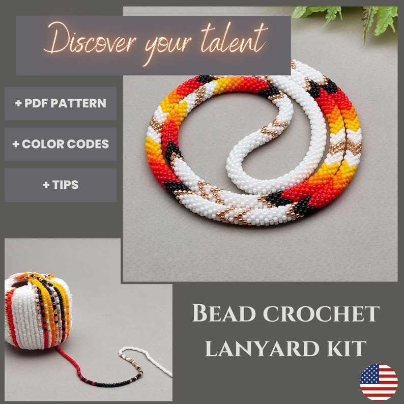 Bead Crochet Lanyard Kit, Native Style, Card Holder (PDF Pattern) - Etsy