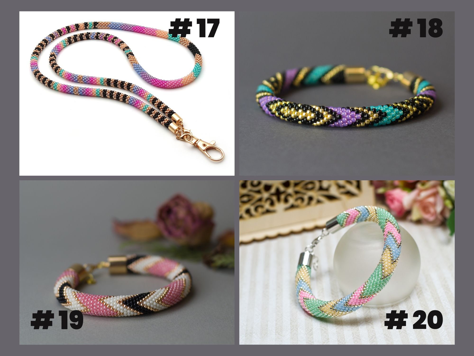 Bead crochet kit colorful bracelet, Diy bracelet kit, Craft