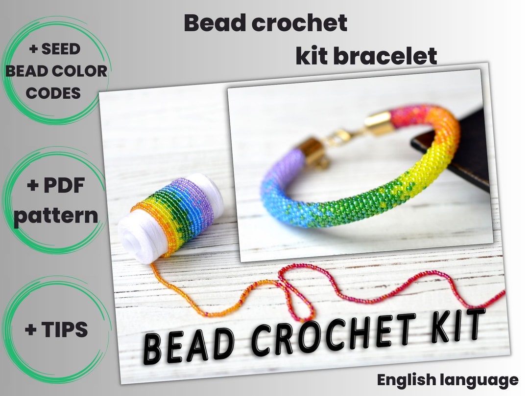 Bead Crochet Kit, Crochet With Beads Rope, DIY Rope Bracelet Kit