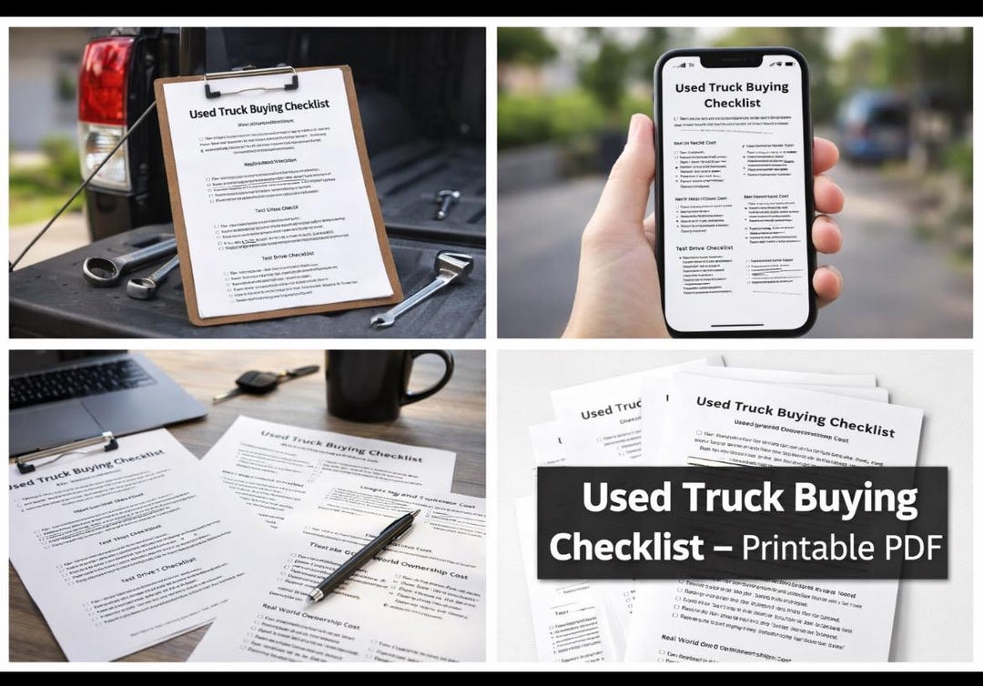 Purchase Checklist.pdf Used Truck Buying Checklist PDF | Pickup Pre-purchase Inspection Sheet ...