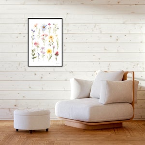 Vibrant Wildflower Watercolor Print - Botanical Wall Art - Nature - Colorful