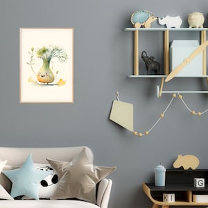 Cute Fennel Watercolor Print for Kids - Fruit Wall Art - Nursery - Kids Room