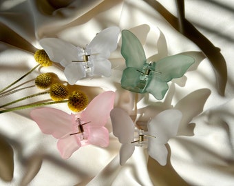 Colorful Butterfly Hair Claw | Transparent Acrylic | Cute Hair Accessory | Gift for Her