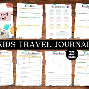Kids Travel Journal With Prompts Kids Road Trip Journal Printable holiday vacation Keepsake travel journal travel activities for kids