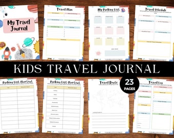 Kids Travel Journal With Prompts Kids Road Trip Journal Printable holiday vacation Keepsake travel journal travel activities for kids